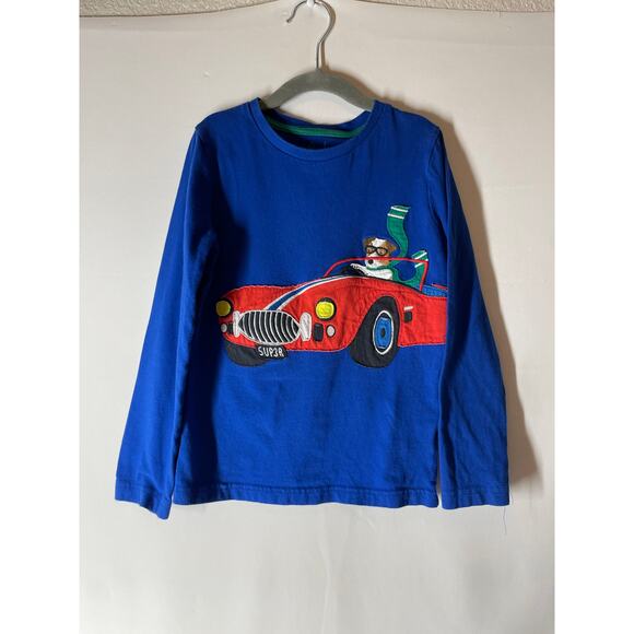 Mini Boden Other - Mini Boden Long Sleeve T-shirt Dog Driving Race Car Applique Size 7-8Y